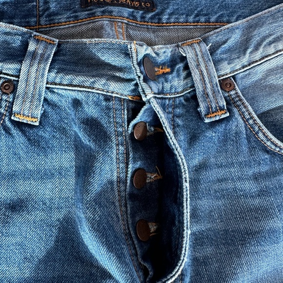Nudie Jeans Steady Eddie Slim Straight Leg  Cotton Denim 30x29 Italy Button Fly - Picture 16 of 16